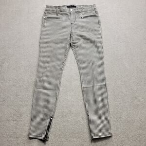 Joe's Jeans Women's Houndstooth Pants Black White Zip Pockets Size 29